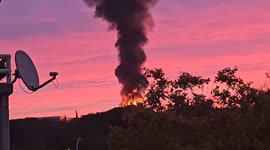 Spain: Massive Dawn Warehouse Fire Sends Towering Smoke Into The Sky