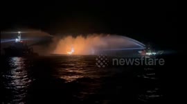 Extinguishing efforts continue on tanker fire in Black Sea