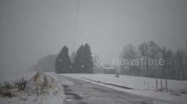 Mesmerizing slow-motion snowfall in Ashtabula, Ohio, USA