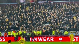 Chaos as Young Boys fans clash during Aston Villa match in Birmingham, UK