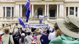 ‘Put Australia First’ protesters rally at Sydney Town Hall