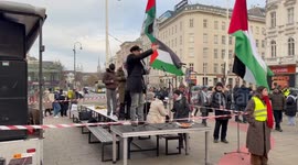 Protesters march in Vienna calling for end to Gaza attacks, sanctions on Israel