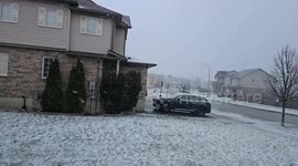 Heavy snowfall in Kitchener, Ontario, Canada