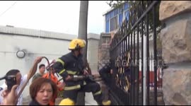 Electrician's arm impaled on fence