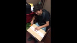 Hector getting shoes from Nike