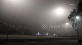 US, Los Angeles: Fullerton Pockets Of Fog Moving Through Orange County