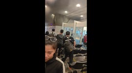 Shocked passengers scatter as fire erupts inside airport renovation