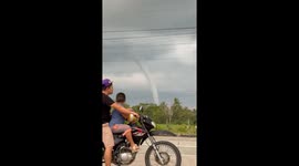 Waterspout spotted off from a far in Buenavista, Guimaras, Philippines