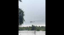 Helicopter rescue during flooding in Aukana, Sri Lanka