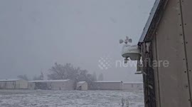 US: Large Snowflakes Fall Over South Kalispell