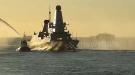 UK: HMS Dauntless And Carrier Strike Group Return To Portsmouth After Indo Pacific Mission