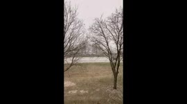 Snowfall blankets as winter season begins in Springfield, Missouri, USA