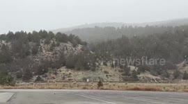 Snowy morning near Soldier Summit in Utah, USA