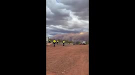 Dust storm covers desert in central Australia