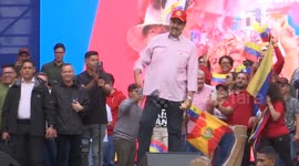 Maduro dances to remix of his own speech, calls for peace with US at rally
