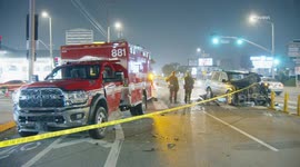 US, Los Angeles: Arleta LAFD Ambulance-Involved Crash