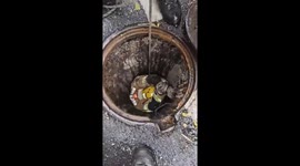 Fire crews rescue kitten trapped in storm drain in Brazil