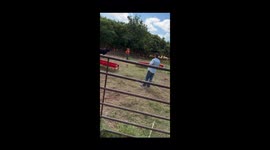 Oklahoma ranch hand flipped into air by charging cow during pen work