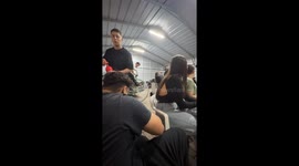 Cyclist rides off stage and crashes onto group of friends in Brazil