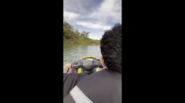 POV: Friends crash jet ski into rocks during ride in Colombia