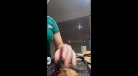Home baker laughs as 'rock-hard' cookie launches off tray like a hockey puck