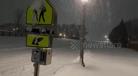 Winter storm blasts homes with covering of snow in Wisconsin