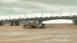 Ferry capsizes when it hits a rock in estuary in Vietnam
