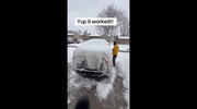 US motorist shows genius hack that removes snow from your car in seconds