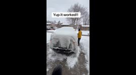 US motorist shows genius hack that removes snow from your car in seconds