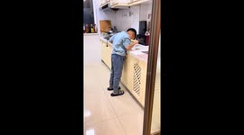 Boy makes fresh sugarcane juice with his teeth in Liaoning, China
