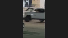 New Truck Doing Donuts Crashes Into Pole