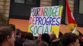 Protesters rally in Paris against government’s 2026 finance bill