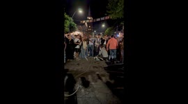 Festival-goer falls during rope jump at Oktoberfest in Córdoba, Argentina
