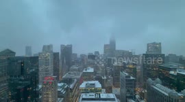 US: Snowstorm Envelops Chicago Skyline In Striking Time-Lapse