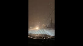 Intense snowfall blankets Louisville, Kentucky, USA