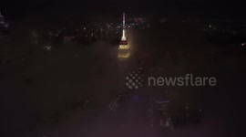 New York engulfed in murky evening fog after prolonged rain