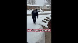 Homeowner's genius way to remove snow from driveway without a shovel or salt