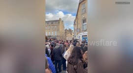 Chaos at UK Christmas market as visitors struggle through heaving crowds