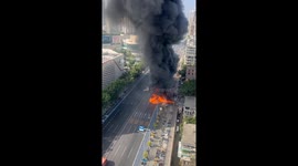 The Road was Engulfed in Fire and Explosions
