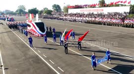 Laos: China-Laos Railway 'train float' debuts at Lao national day parade