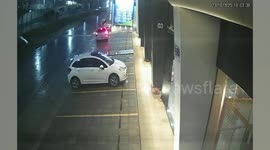 Car plunges into canal after driver forgets handbrake during visit to pharmacy