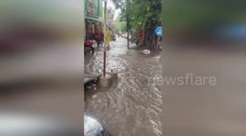 India: Flash Flood Turns Chennai Street Into Raging Brown Surge