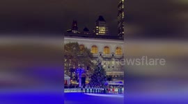US: Bryant Park Erupts In Dazzling Blaze Of Fireworks And Christmas Lights