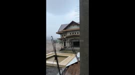 House swept away by powerful cyclone-triggered flood in Samalanga, Indonesia