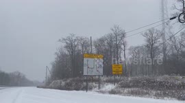 Heavy morning snowfall blankets the region in Pennsylvania, USA