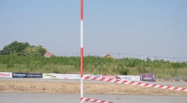 Remote control helicopters shatter as they crash into each other mid-air