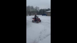Snow-day ATV sledding fun in Mooresville, Indiana, USA