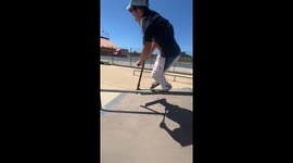 Scooter rider screams in agony after slamming ribs into metal rail in Mallorca