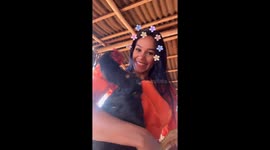 Smile turns to shock as rooster pecks woman in face during selfie video in Brazil