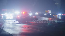 US, Los Angeles: West Adams Fatal Crash Closes Freeway
